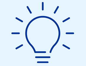 Blue light bulb icon