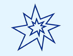 Blue starbursts icon