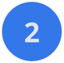 Blue circle with the number 2 in white