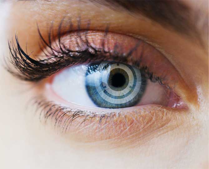 Extreme close-up of a human eye showing detailed eyelashes, eyelid texture, and part of the iris with natural lighting.