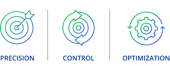 Precision, control and optimization icons