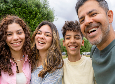 Family smiling