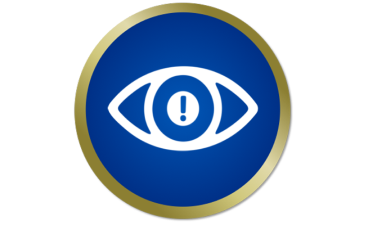 Eye symbol with exclamation mark inside
