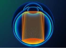 Illustration of the UNITY M microscope illumination field within the eye
