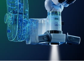 UNITY M microscope optical system with integrated illumination