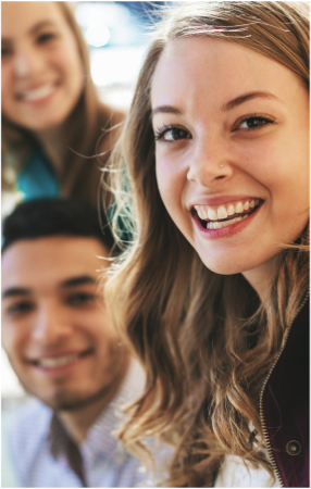 Young people smiling