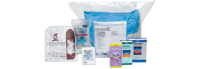 An product shot of the disposables that may be included in the Alcon Custom-Pak.