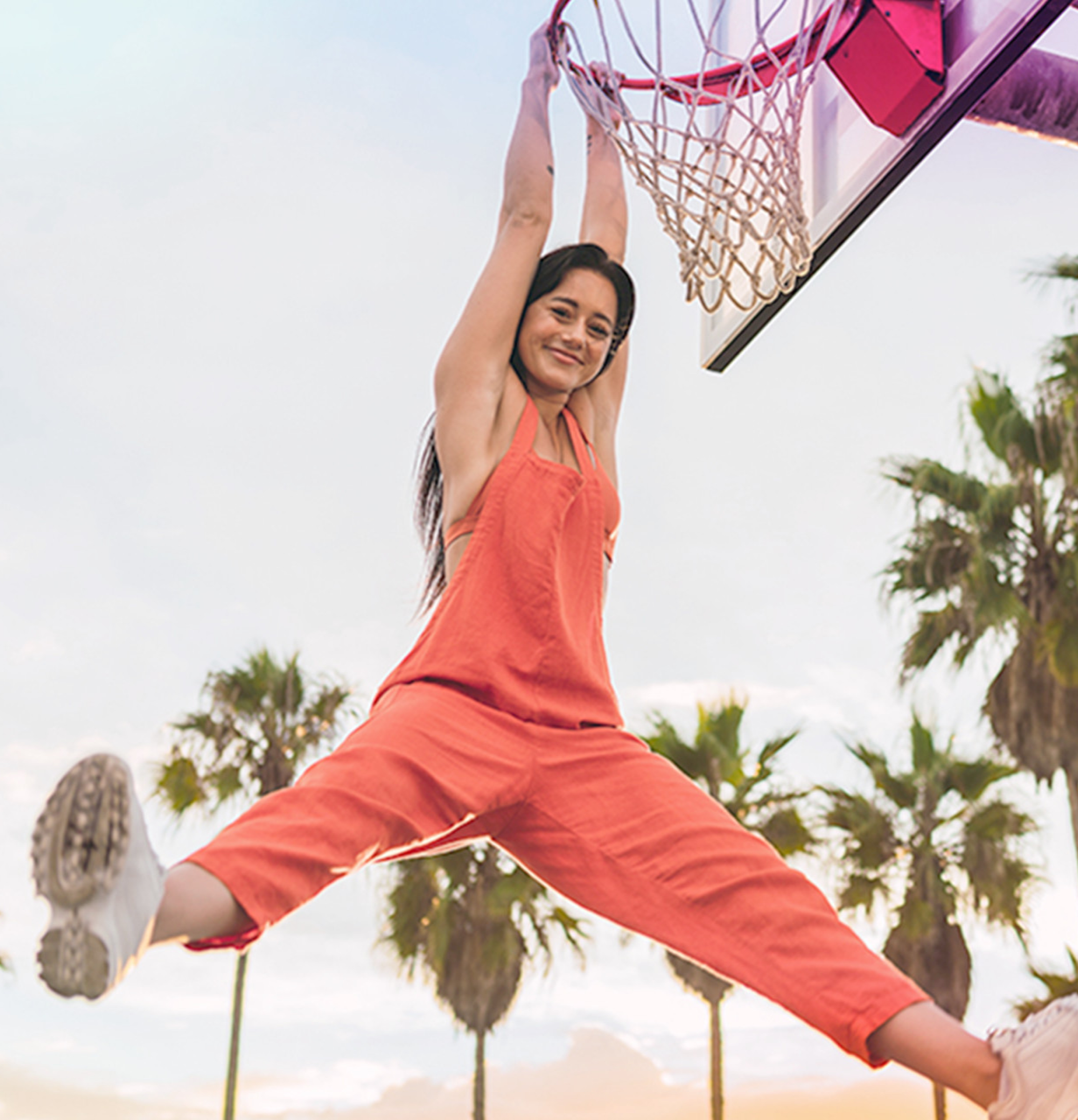 Girl playing basketball