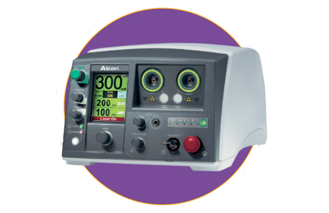 An image of the PUREPOINT Laser on a purple background.