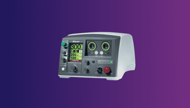 An image of the PUREPOINT Laser System. The device appears on a purple background.