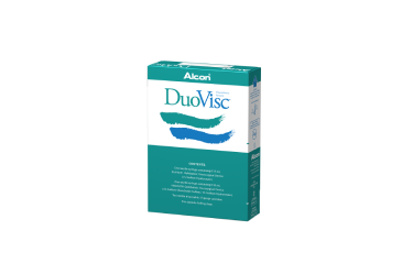 Alcon’s DuoVisc OVD product box. This product contains 0.50 ml of Viscoat and 0.55 ml of ProVisc.