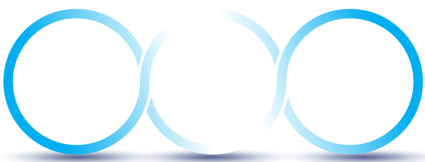 3 blue interlocking circles. Inside the first circle white text reads “Pre Phaco.” Inside the middle circle white text reads “Phaco.” Inside the last circle white text reads “IOL Delivery.”