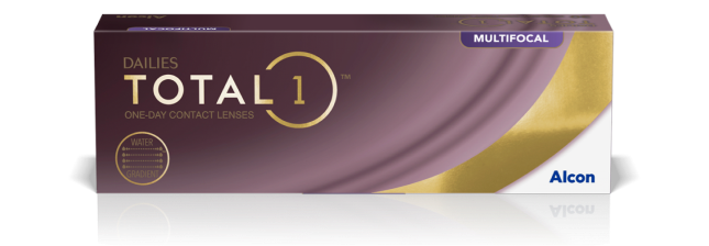 Dailies Total1 Multifocal One-Day Contact Lenses product box by Alcon