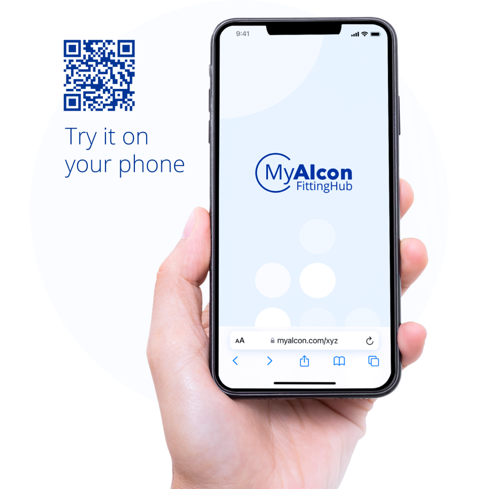 Smartphone with open myalcon page