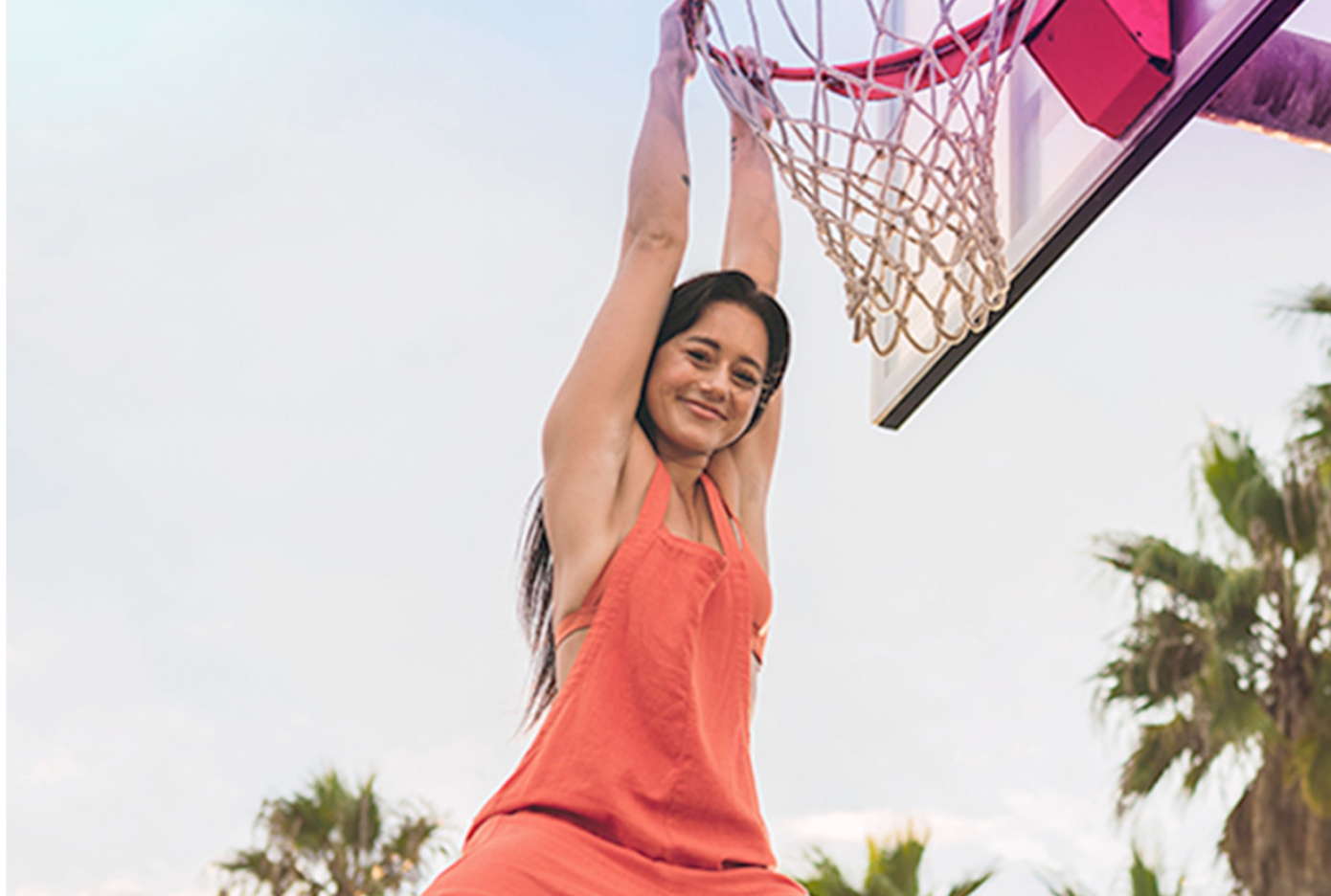 Girl playing basketball